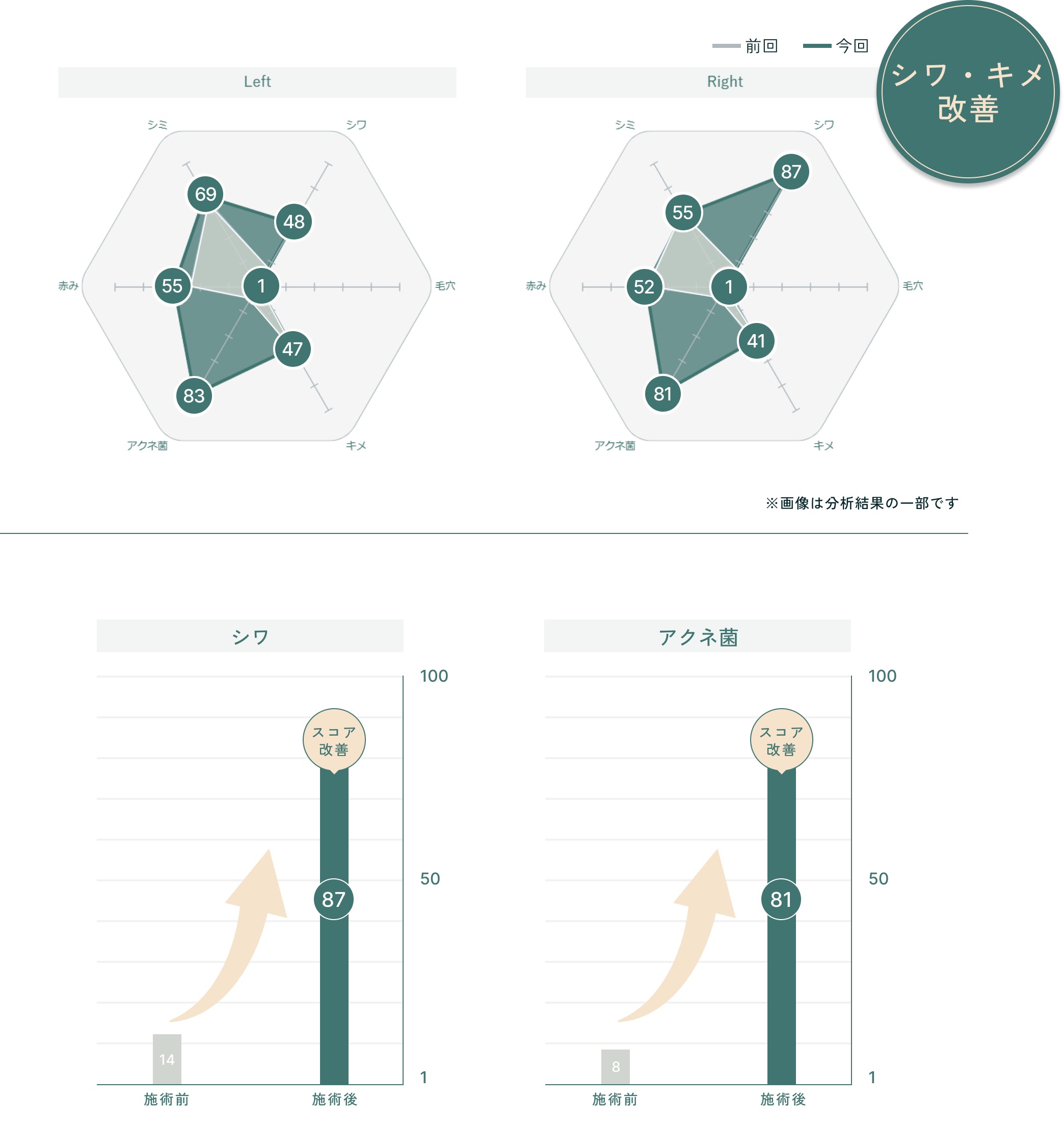 肌ビジュアルスコアの変化